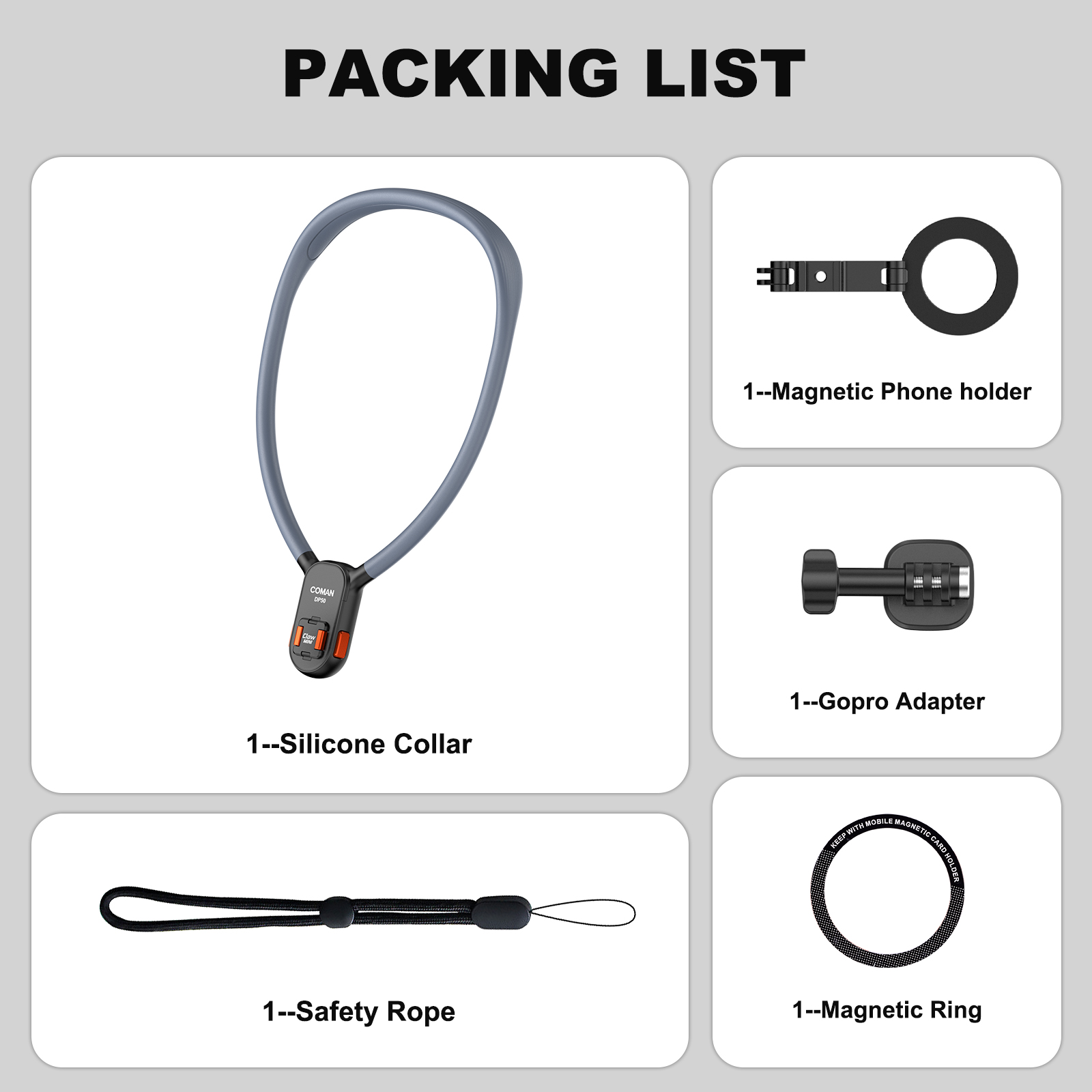 Coman DP50 Magnetic Neck Mount, Flexible Hands-free Phone Mount
