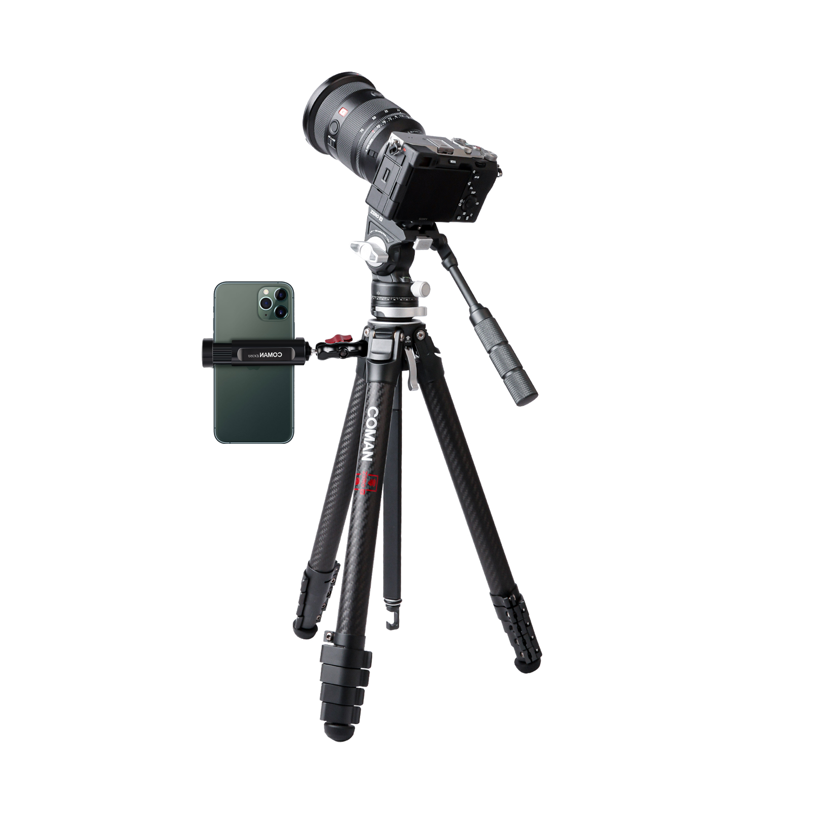 COMAN Zero V Carbon Fiber Travel Tripod for DSLR Cameras